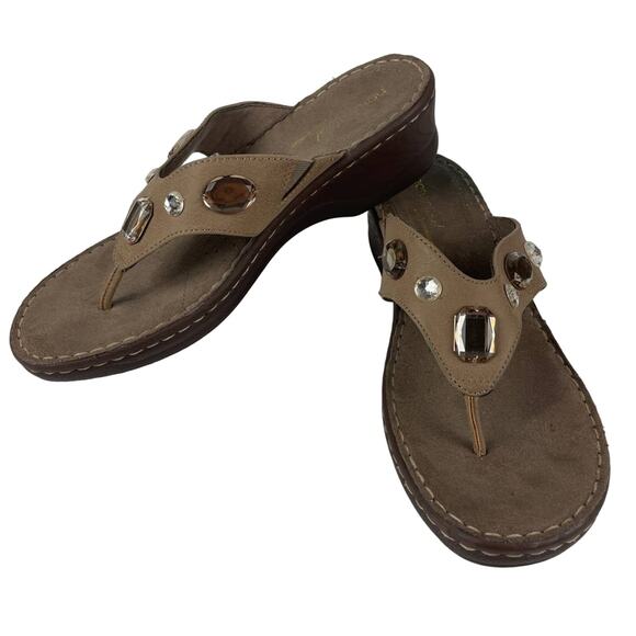 Natural Soul by Naturalizer Brown Sophy Sandals Size 9.5 - Picture 1 of 6